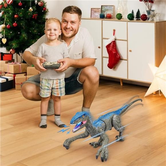 Remote Control Dinosaur for Kids,2.4G Electronic RCToys Velociraptor with 3D Eye - Picture 6 of 6